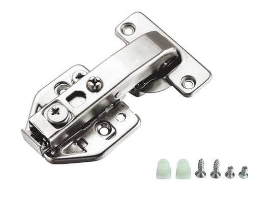 Soft-Closing 90° Cabinet Hinges with 3D Clip-On Adjustment Plate - 45mm Cup Size