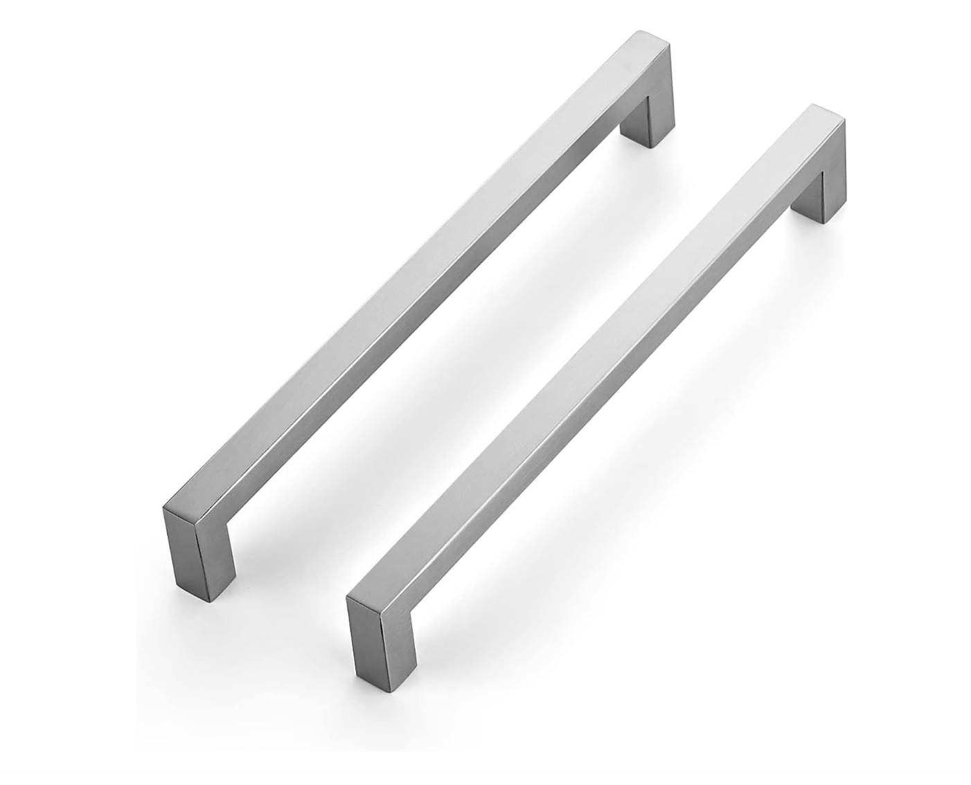 Premium 8" Square Cabinet Pulls: Rust-Resistant 304 Grade Stainless Steel, Classic Steel or Elegant Black Finish