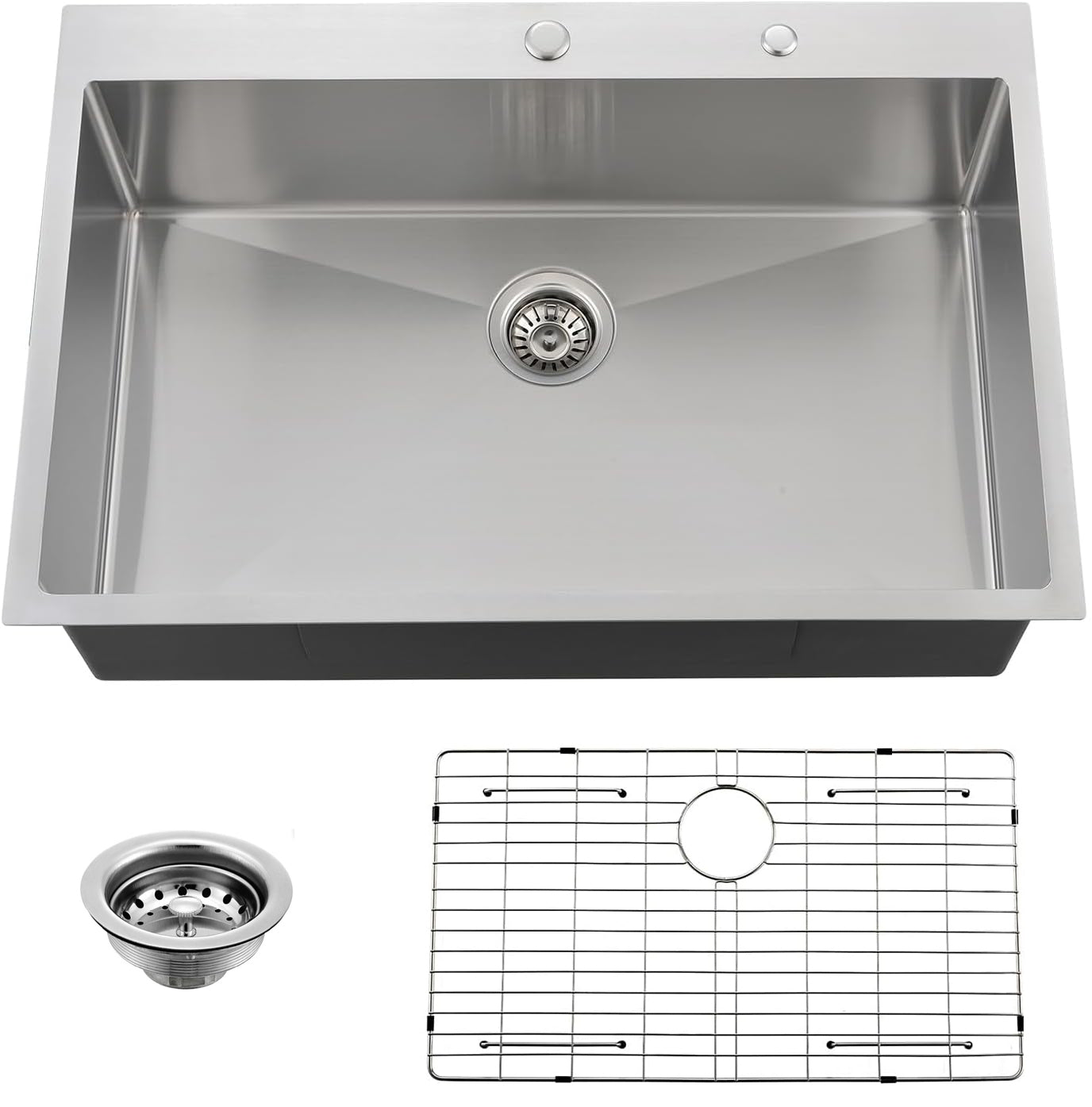 Dual Mount Kitchen Sink & Accessory Set: Single Bowl, 18Ga, CUPC and UPC Certified