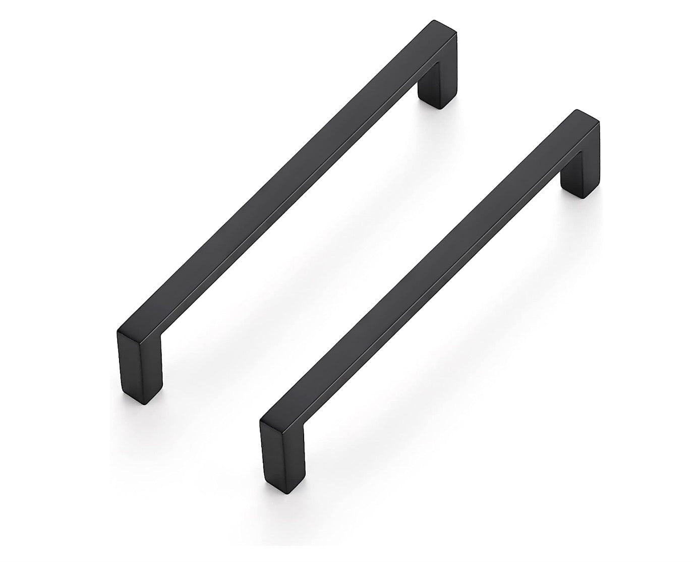 Premium 8" Square Cabinet Pulls: Rust-Resistant 304 Grade Stainless Steel, Classic Steel or Elegant Black Finish